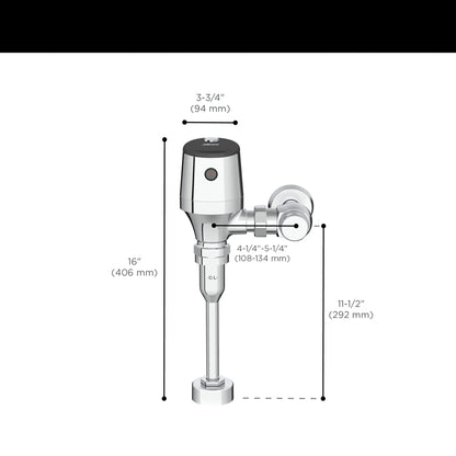 American Standard Ultima® Selectronic® Exposed Urinal Flush Valve, Diaphragm Type, Base Model, 0.125 gpf/0.5 Lpf