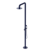 Rubinet Pressure Balance Outdoor Shower with Hand Held Shower & 10" Shower Head - 304 Stainless Steel Midnight Blue