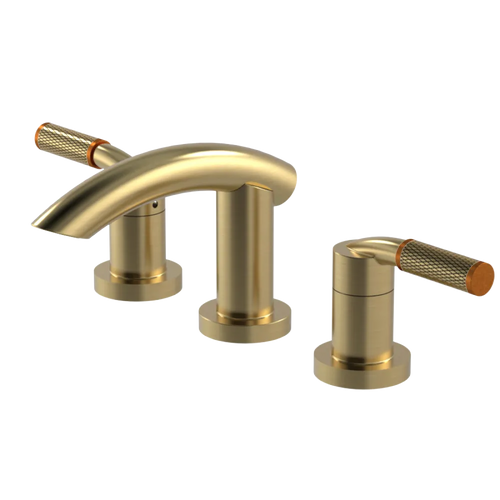 Rubinet Widespread Lav. Set. (less drain) Satin Brass