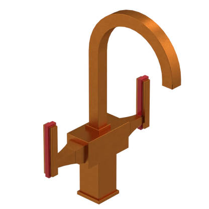 Rubinet Single Hole Dual Handle Lav. Set. (less drain) Antique Copper Matt