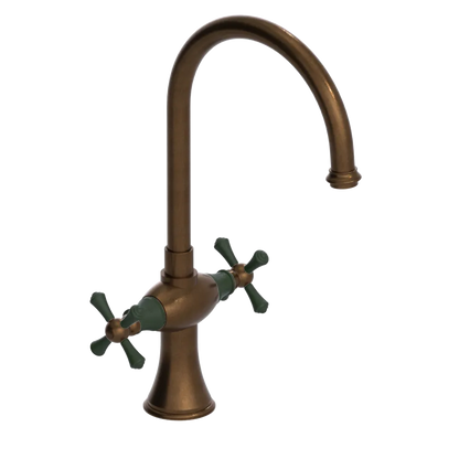 Rubinet Two Handle Single Hole Kitchen Set Tuscan Brass