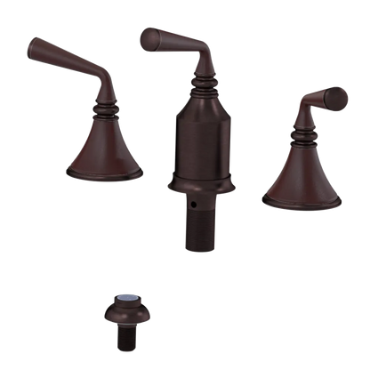 Rubinet Bidet Fitting with Spray, Diverter, and Vacum Breaker (Less Drain) Tuscan Brass