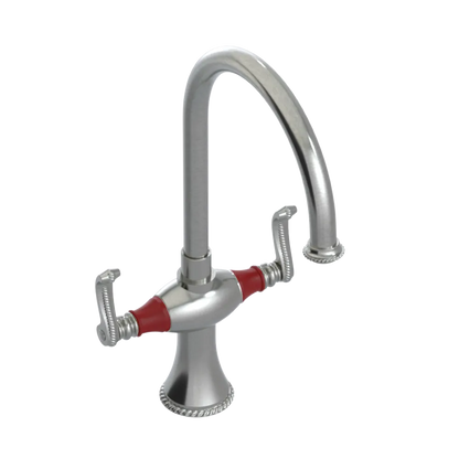 Rubinet Two Handle Single Hole Kitchen Set Satin Nickel