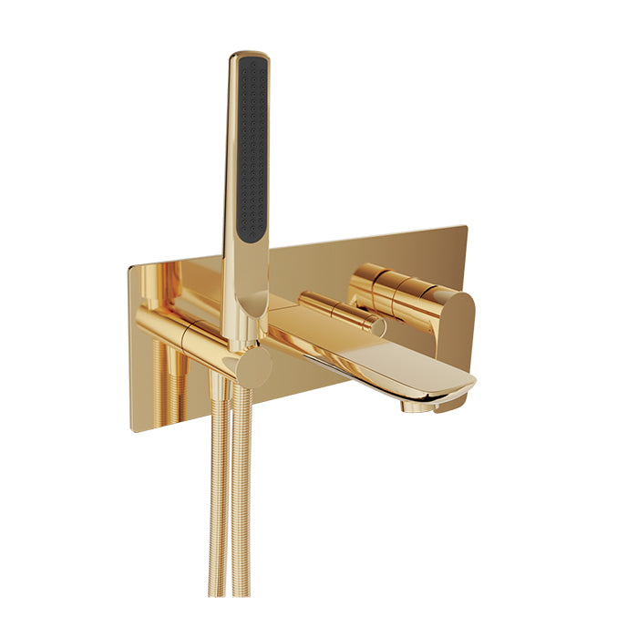 Baril Wall-mounted tub faucet with hand shower