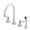 Rubinet Widespread Kitchen Set with Hand Spray Matt White