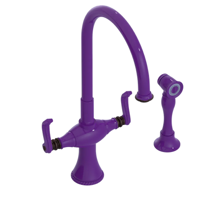 Rubinet Two Handle Single Hole Kitchen Set with Hand Spray Purple Haze