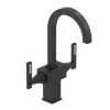 Rubinet Single Hole Dual Handle Lav. Set. (less drain) Matt Black