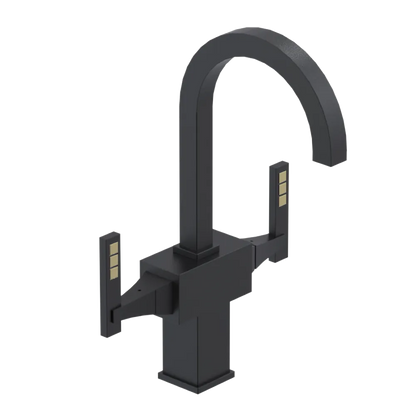 Rubinet Single Hole Dual Handle Lav. Set. (less drain) Matt Black