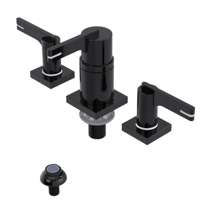 Rubinet Bidet Fitting with Spray, Diverter, and Vacum Breaker (Less Drain) Black
