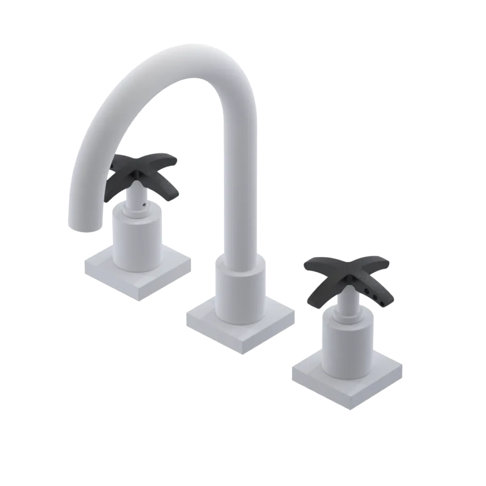Rubinet Widespread Lav. Set. (less drain) Matt White