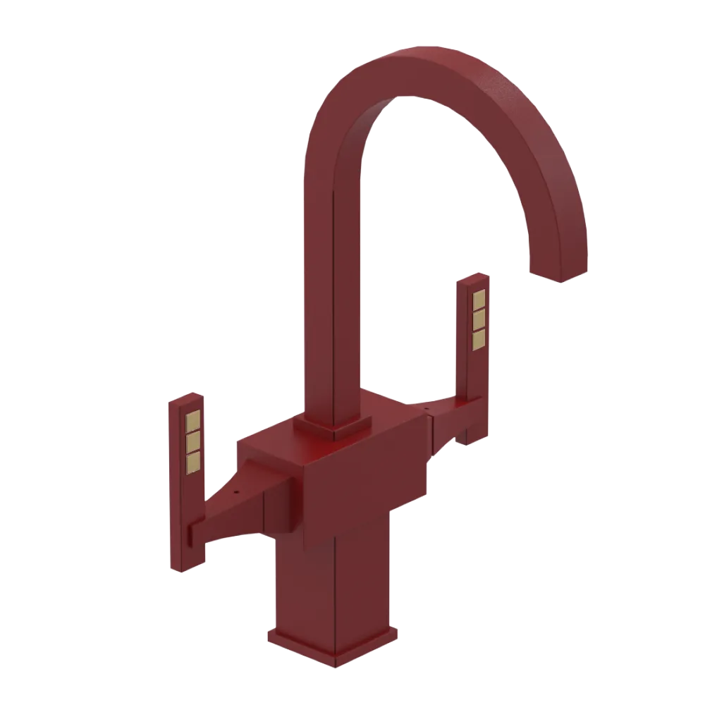Rubinet Single Hole Dual Handle Lav. Set. (less drain) Maroon