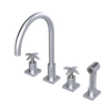 Rubinet Widespread Kitchen Set with Hand Spray Satin Chrome