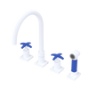 Rubinet Widespread Kitchen Set with Hand Spray Matt White