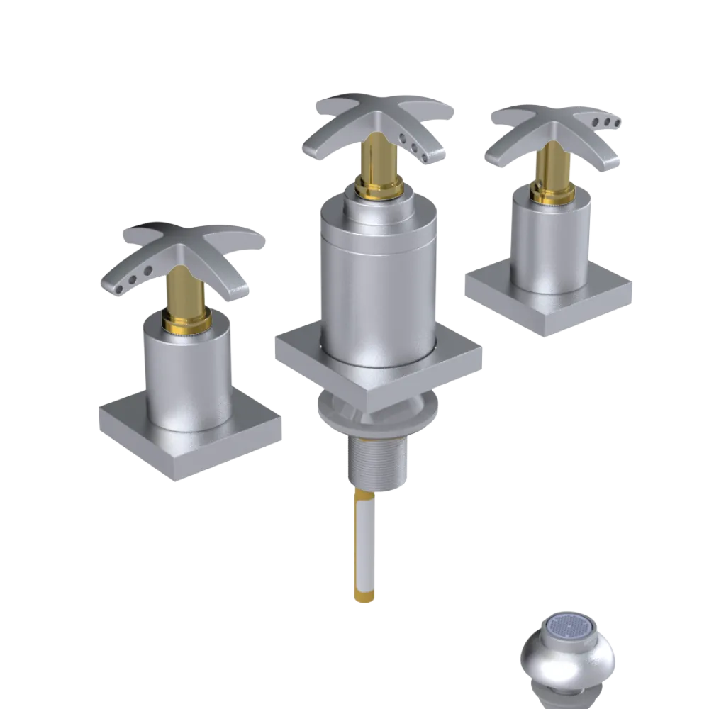 Rubinet Bidet Fitting with Spray, Diverter, and Vacuum Breaker (less drain) Satin Chrome
