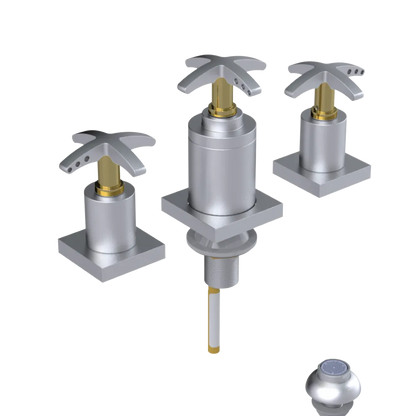 Rubinet Bidet Fitting with Spray, Diverter, and Vacuum Breaker (less drain) Satin Chrome
