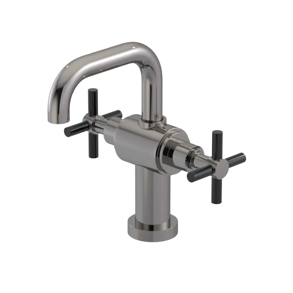 Rubinet Single Hole Dual Handle Lav. Set. (less drain) Polished Nickel