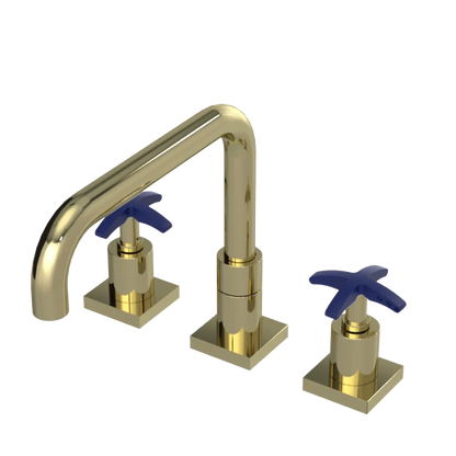 Rubinet Widespread Kitchen Set with Genesis Spout Gold
