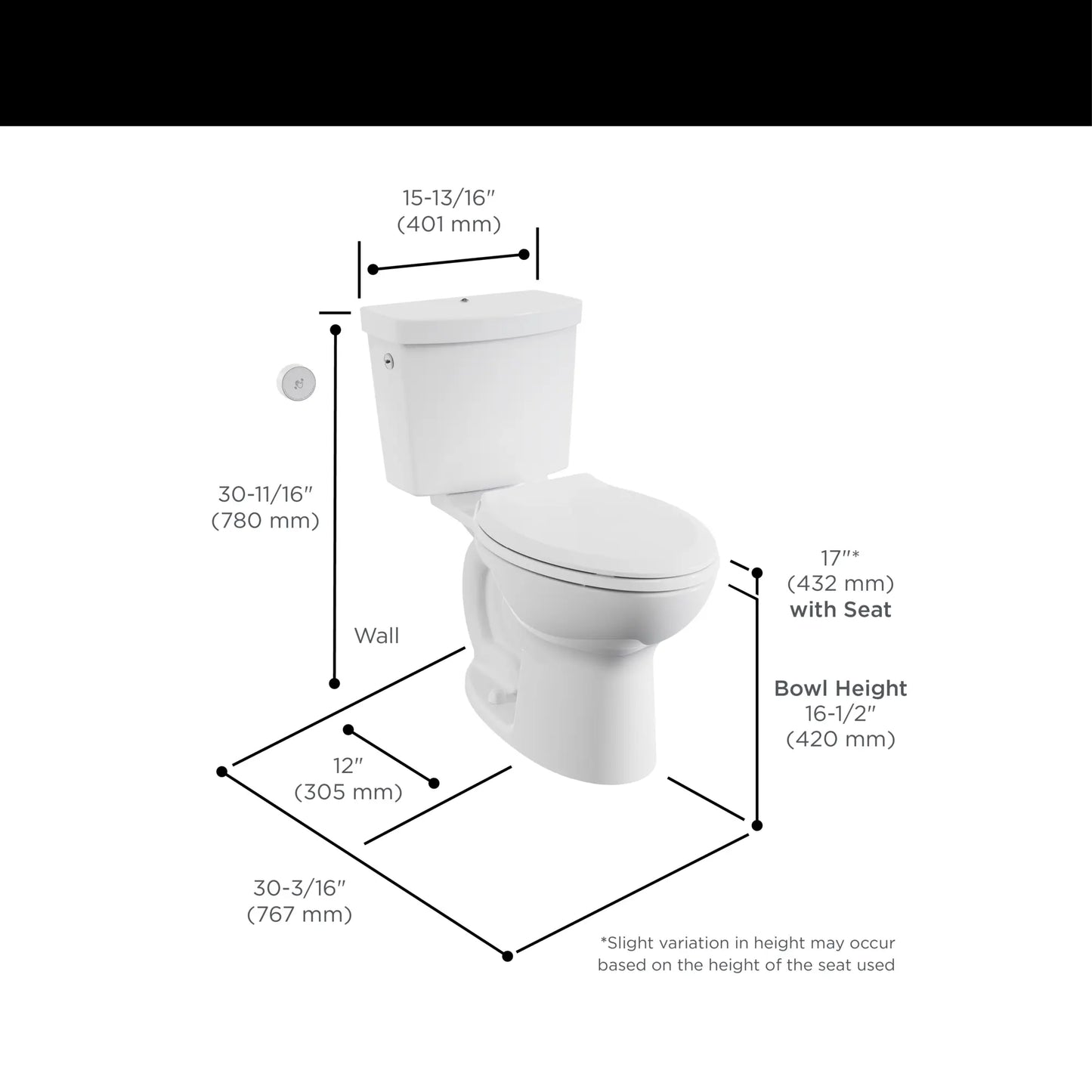 American Standard Cadet® Touchless Chair Height Elongated Toilet with Locking Device - Less Seat