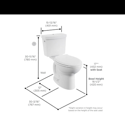 American Standard Cadet® Touchless Chair Height Elongated Toilet with Locking Device - Less Seat