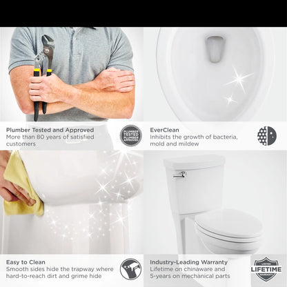 American Standard Estate® Skirted Two-Piece 1.28 gpf/4.8 Lpf Chair Height Elongated Toilet With Seat