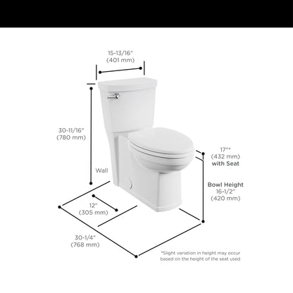 American Standard Estate® Skirted Two-Piece 1.28 gpf/4.8 Lpf Chair Height Elongated Toilet With Seat