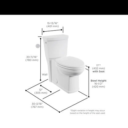 American Standard Estate® Touchless Skirted Two-Piece 1.28 gpf/4.8 Lpf Chair Height Elongated Toilet With Seat