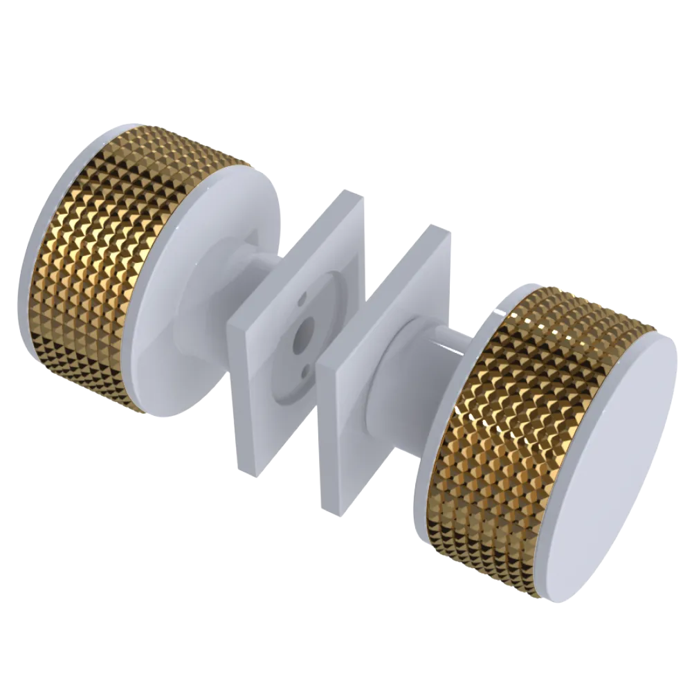 Rubinet Shower Door Knob (set) White