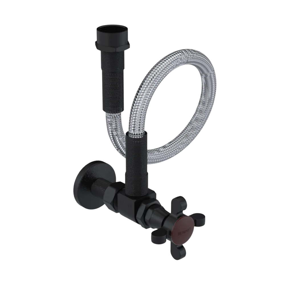 Rubinet Exposed Supply Kit (classic) Matt Black