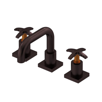 Rubinet Widespread Lav. Set. with Genesis spout (less drain) Oil Rubbed Bronze