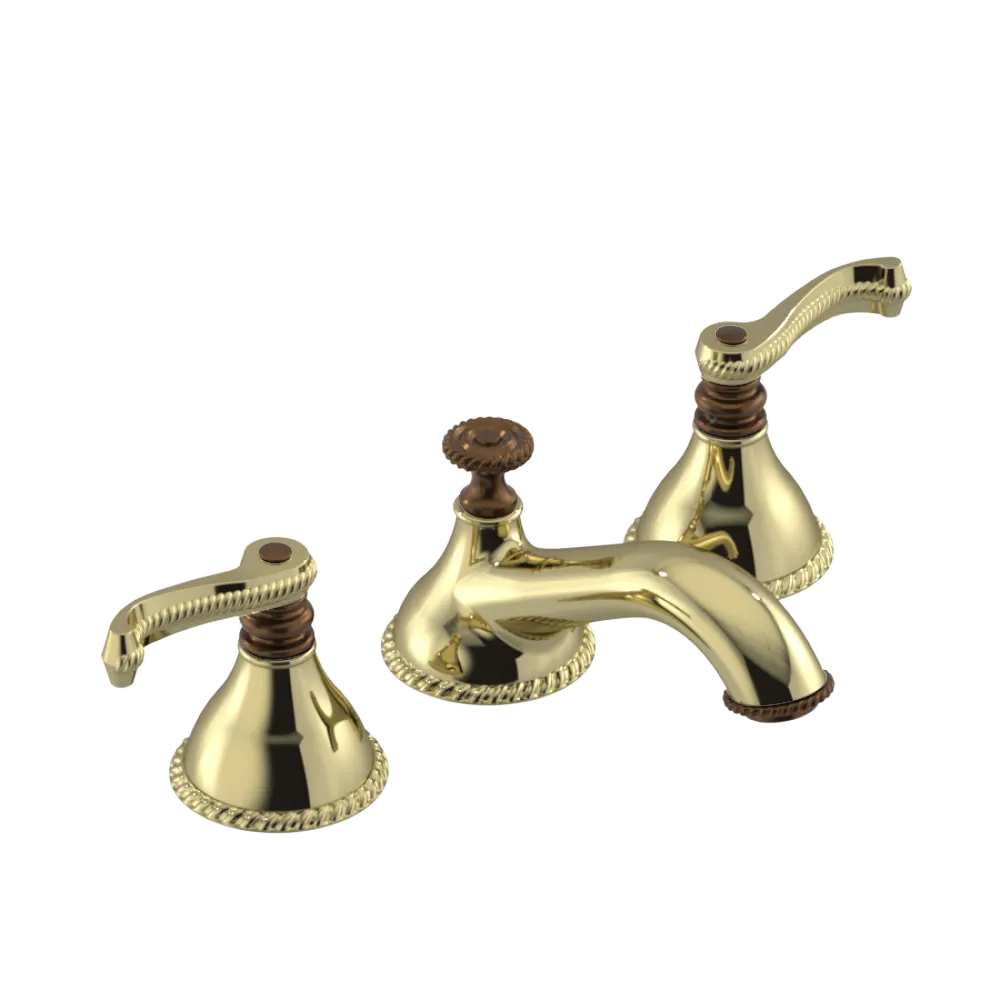 Rubinet Widespread Lav. Set. (less drain) Gold