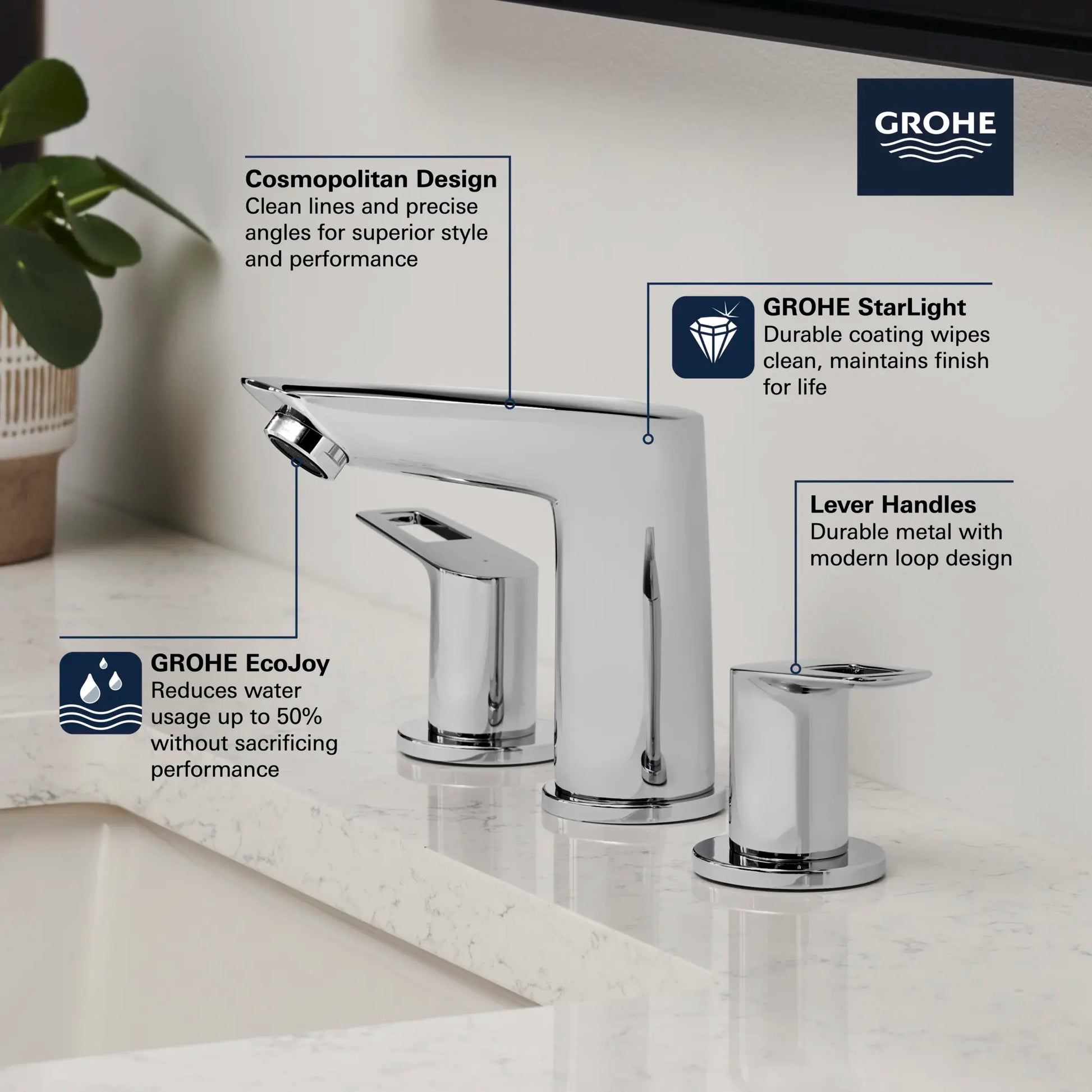 Bauloop 8-Inch Widespread 2-Handle M-Size Bathroom Faucet, 1.2 Gpm - Golzar Home