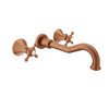 Baril Two handles wall-mounted lavatory faucet, drain not included
