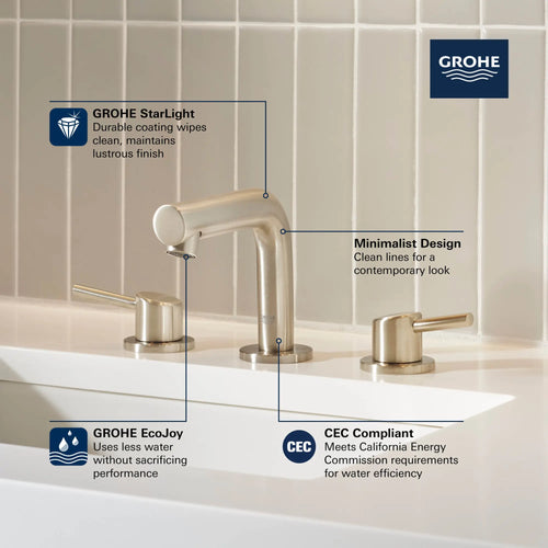Concetto™ 8" Widespread 2-Handle S-Size Bathroom Faucet 1.2 Gpm - Golzar Home