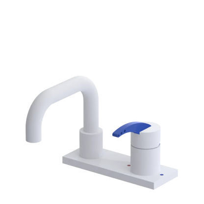 Rubinet 4" Centre Single Control Lav. Set. with Genesis spout (less drain) Matt White