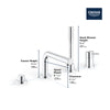 Concetto™4-Hole Single-Handle Deck Mount Roman Tub Faucet With 1.75 Gpm Hand Shower - Golzar Home