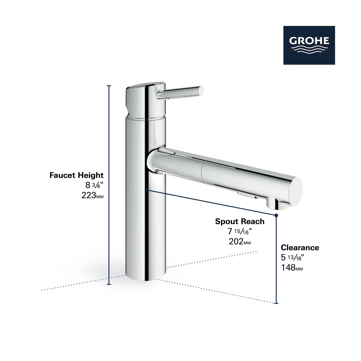 Concetto Single-Handle Pull-Out Kitchen Faucet Dual Spray 5.7 L/Min - Golzar Home