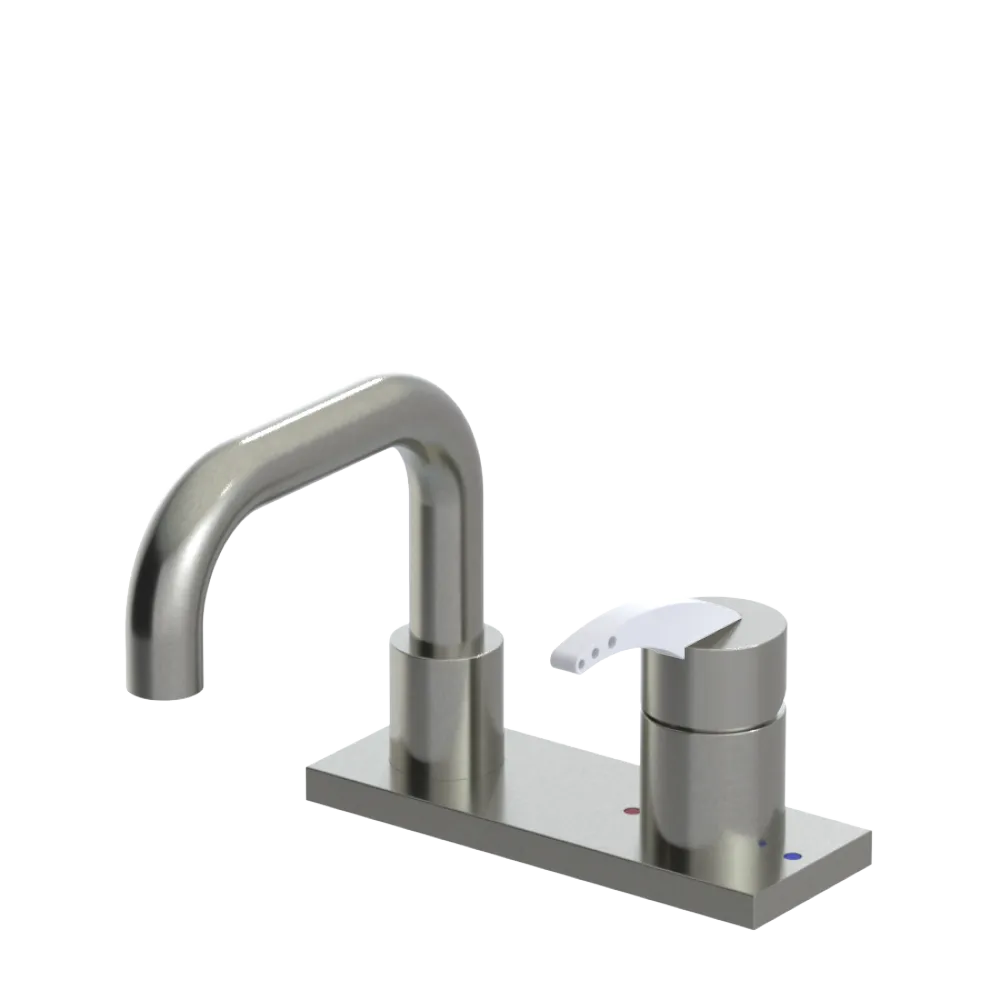 Rubinet 4" Centre Single Control Lav. Set. with Genesis spout (less drain) Satin Nickel