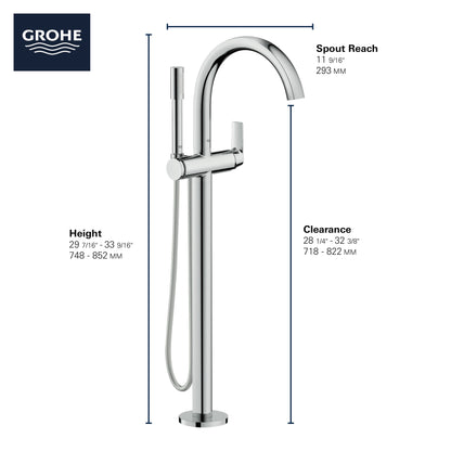 Grohe Defined Single-Handle Freestanding Tub Faucet With 6.6 L/Min (1.75 Gpm) Hand Shower