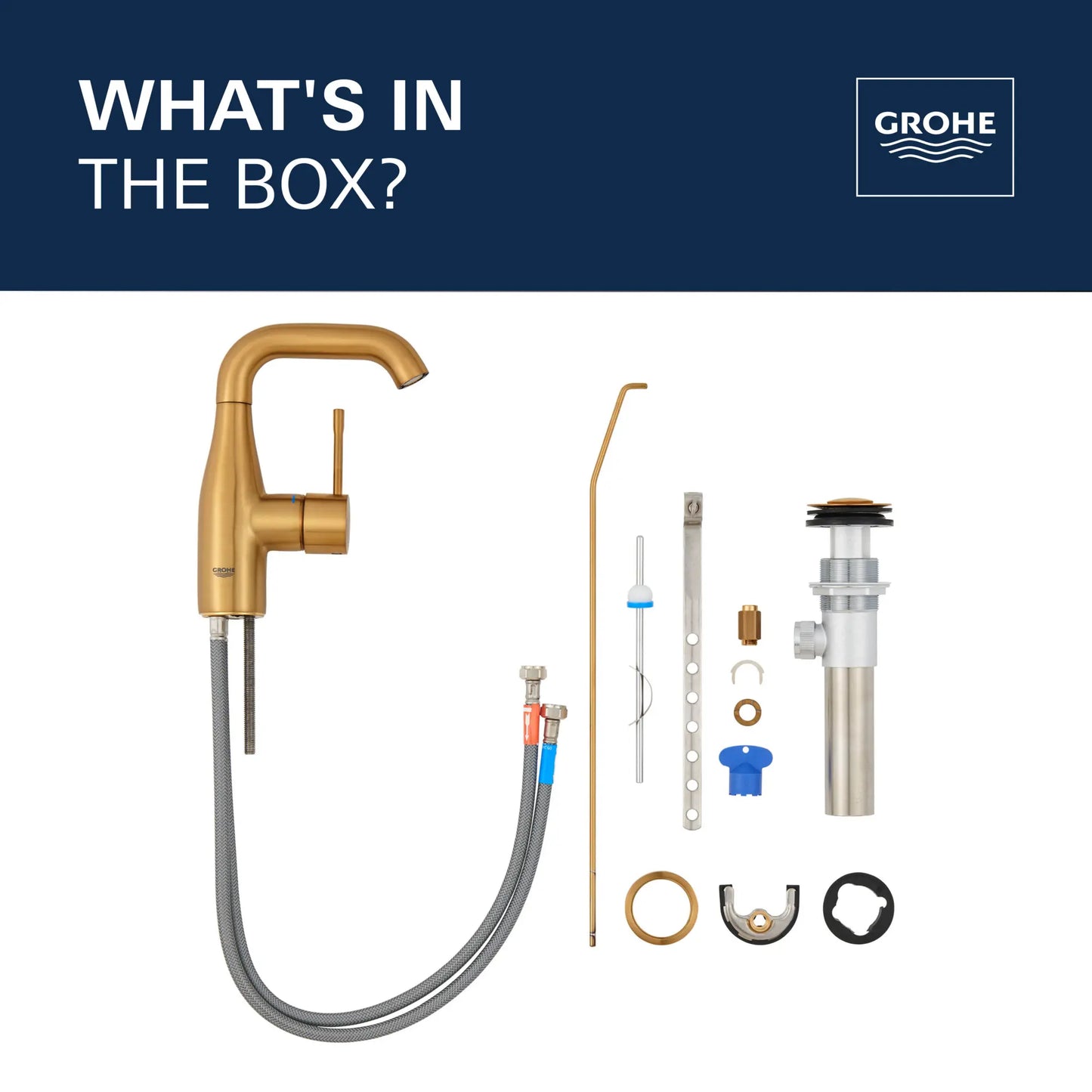 Grohe Essence New Single Hole Single-Handle M-Size Bathroom Faucet 4.5 L/Min (1.2 Gpm)