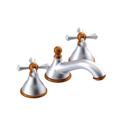 Rubinet Widespread Lav. Set. (less drain) Satin Chrome