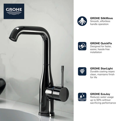 Grohe Essence New Single Hole Single-Handle L-Size Bathroom Faucet 4.5 L/Min (1.2 Gpm)