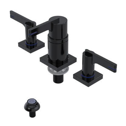 Rubinet Bidet Fitting with Spray, Diverter, and Vacum Breaker (Less Drain) Black