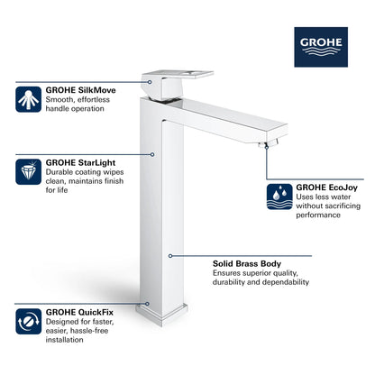 Grohe Eurocube® Single Hole Single-Handle Deck Mount Vessel Sink Faucet 4.5 L/Min (1.2 Gpm)
