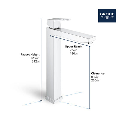 Grohe Eurocube® Single Hole Single-Handle Deck Mount Vessel Sink Faucet 4.5 L/Min (1.2 Gpm)