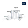Grohe Eurocube® 8" Widespread 2-Handle S-Size Bathroom Faucet 4.5 L/Min (1.2 Gpm)