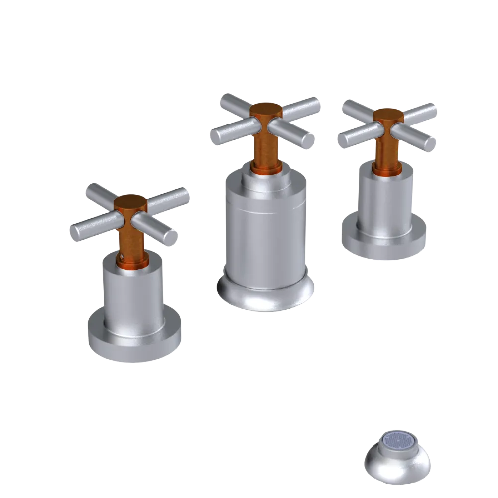 Rubinet Bidet Fitting with Spray, Diverter, and Vacuum Breaker (less drain) Satin Chrome