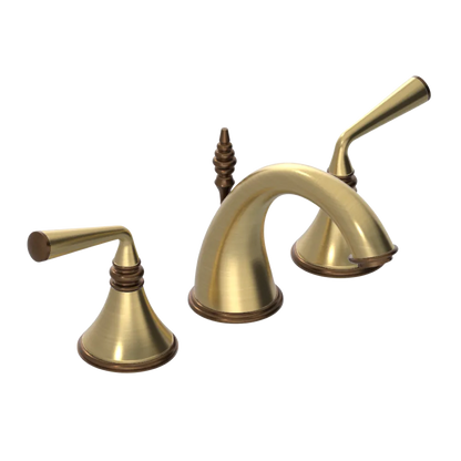 Rubinet Widespread Lav. Set. (less drain) Satin Brass
