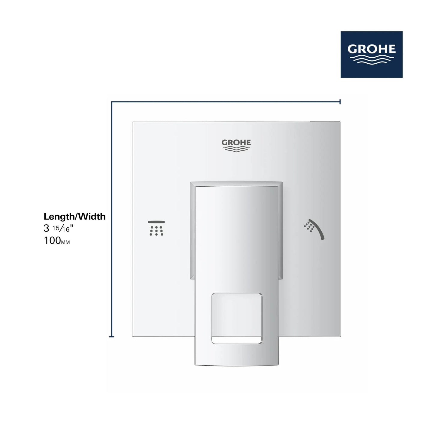 Grohe Eurocube 3-Way Diverter Trim