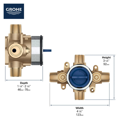 Grohsafe™ 3.0 Pressure Balance Rough-In Valve 1/2" Universal - Golzar Home