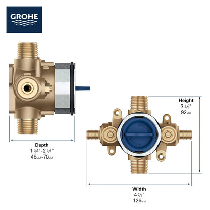 Grohsafe™ 3.0 Pressure Balance Rough-In Valve 1/2" Pex Crimp (Astm F1960) Inlets